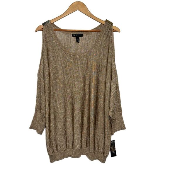 NWT woman’s gold shimmer top 2x INC International Concepts Woman, elegant - Picture 1 of 7